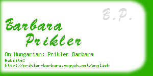 barbara prikler business card